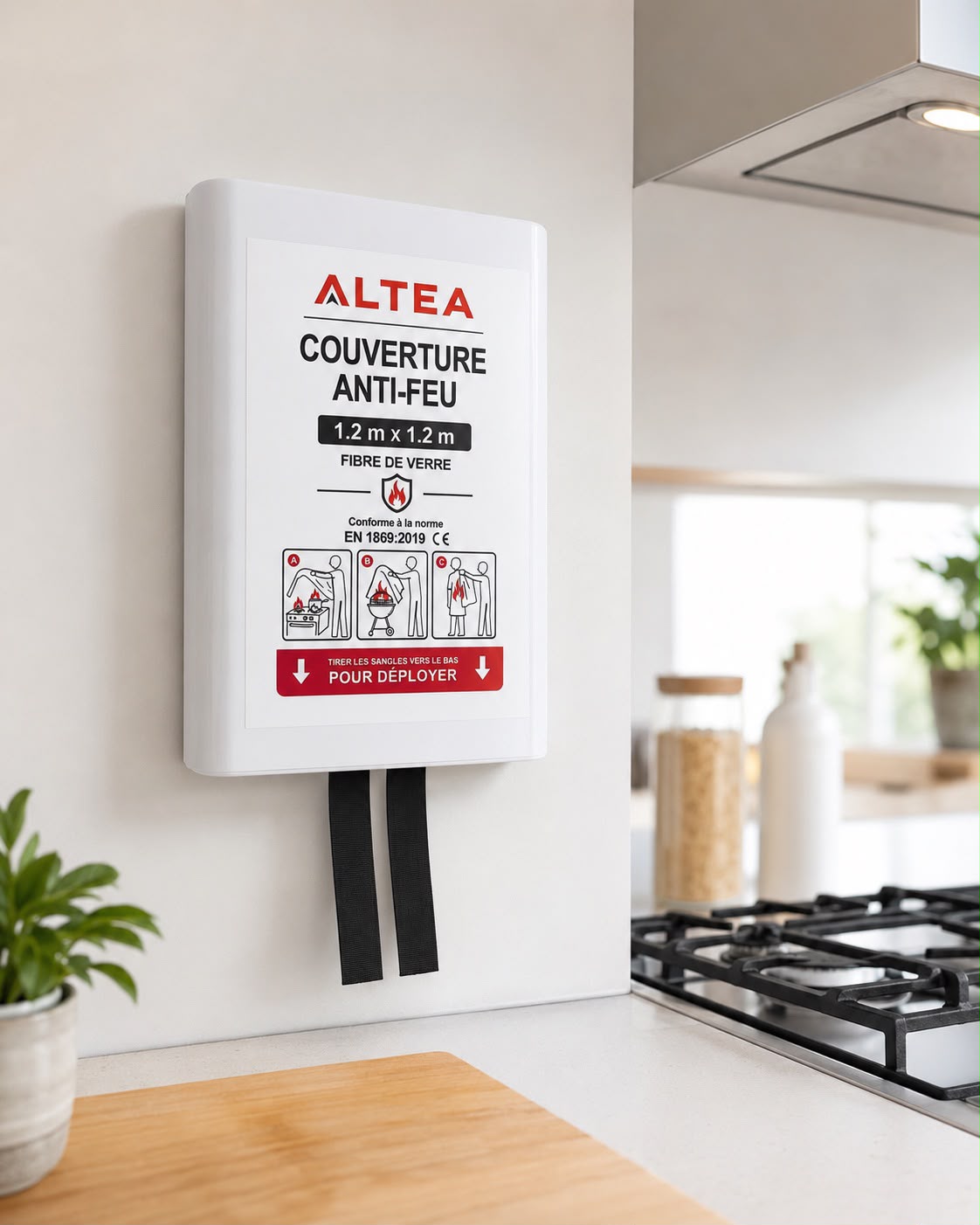 Couverture Anti-Feu Altea™ 1,2 x 1,2 m – Extinction Rapide en Fibre de Verre