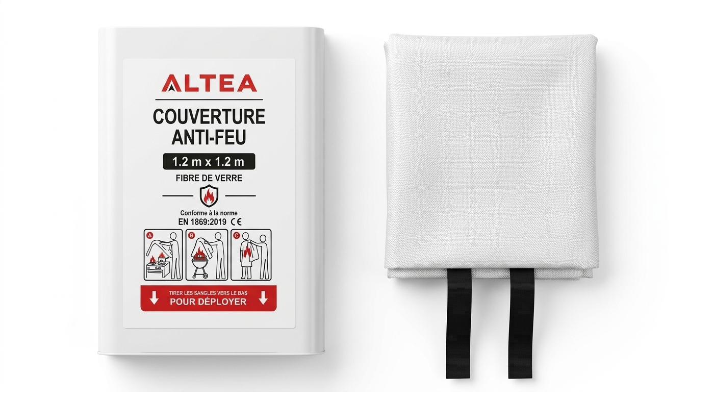 Couverture Anti-Feu Altea™ 1,2 x 1,2 m – Extinction Rapide en Fibre de Verre