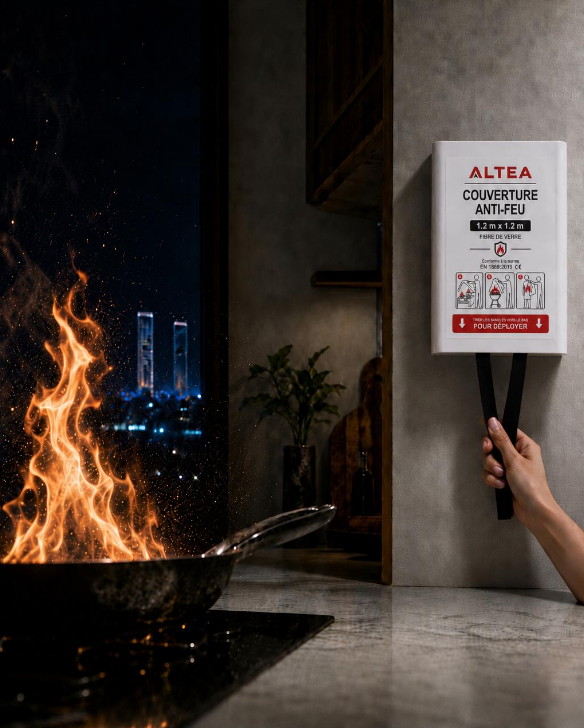 Couverture Anti-Feu Altea™ 1,2 x 1,2 m – Extinction Rapide en Fibre de Verre